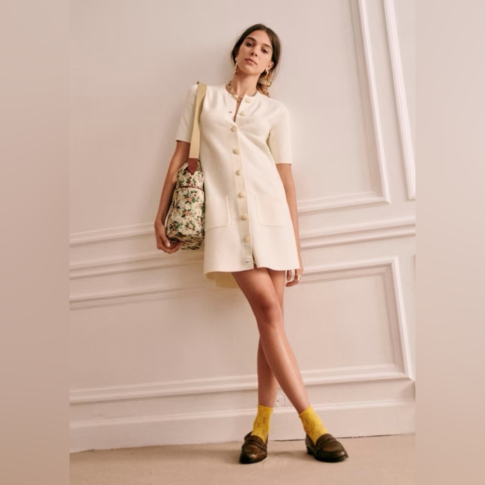 Sezane Ava dress size medium cream